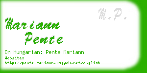 mariann pente business card